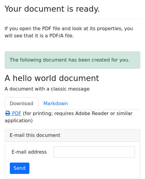 Screenshot of pdf-a example